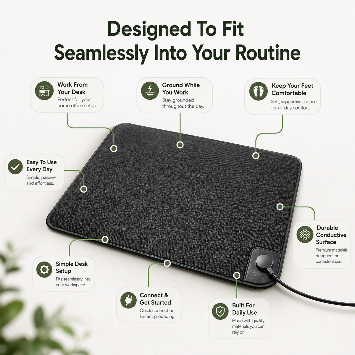 Grounding Mat — Natural Wellness at Your Desk